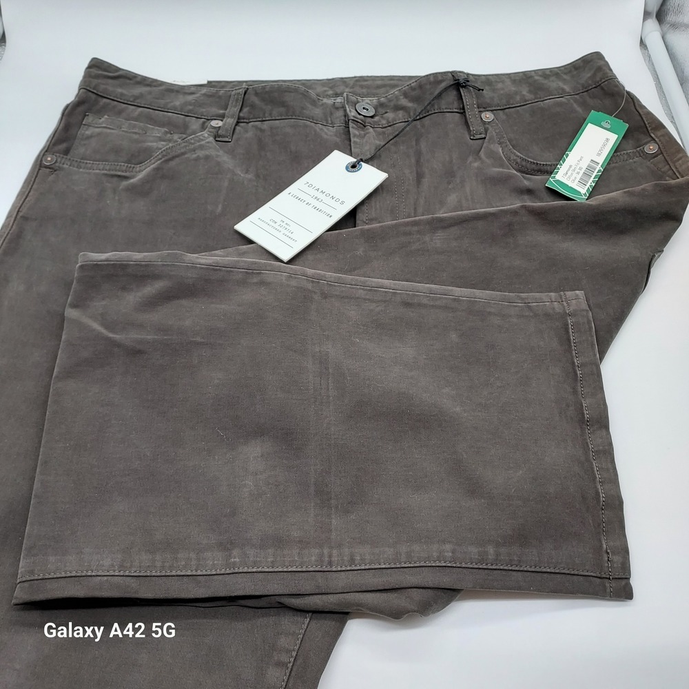 7Diamonds Clifton Slim Straight Pants Rosin Brown Grey 36x30 STP-1139 New